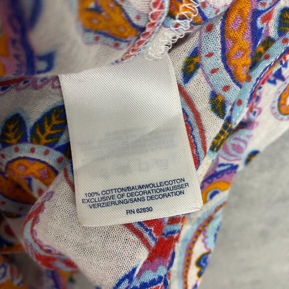 Lands End Dress Womens Extra Small Pullover V Neck Embroidered Paisley Cotton - Picture 7 of 8